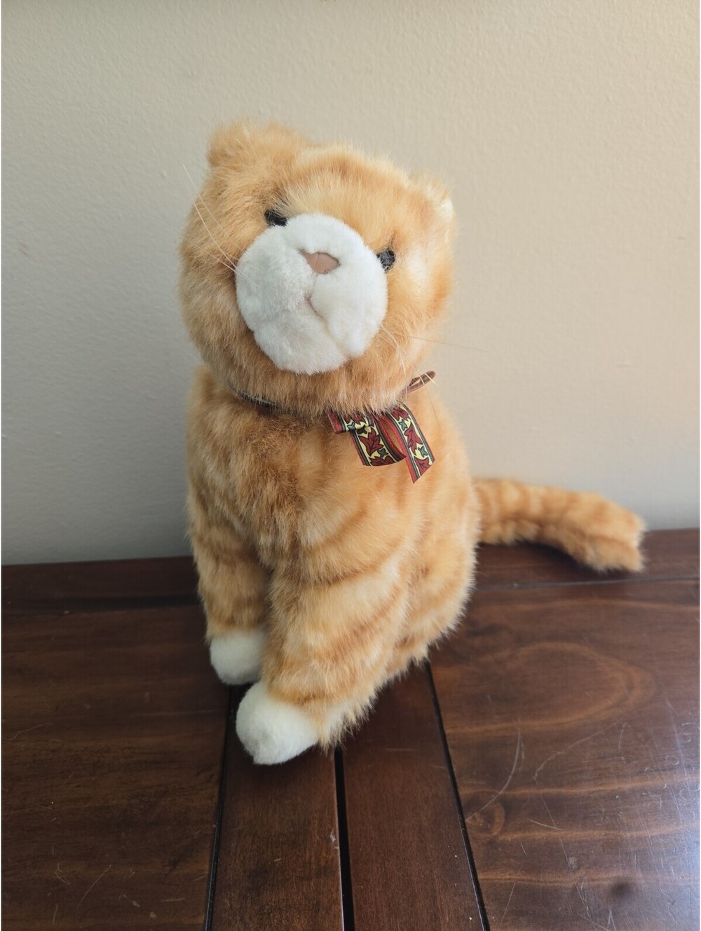 Gund Tiger Orange Tabby Cat Plush Stuffed Animal 1124 Seated Ginger Striped Toy
